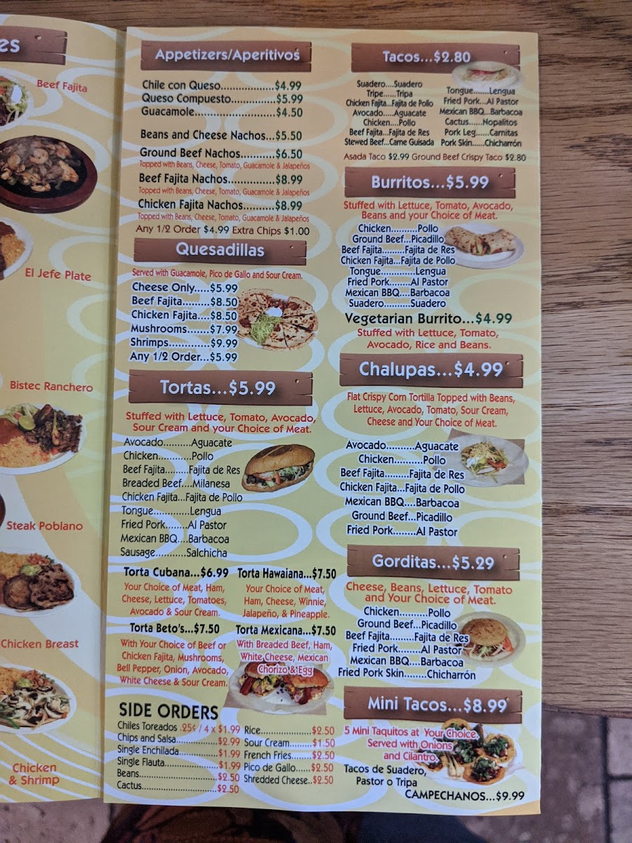Beto's Restaurant #2 Menu - Image 2
